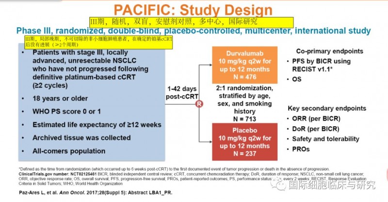 PACIFIC试验纳入对象及标准