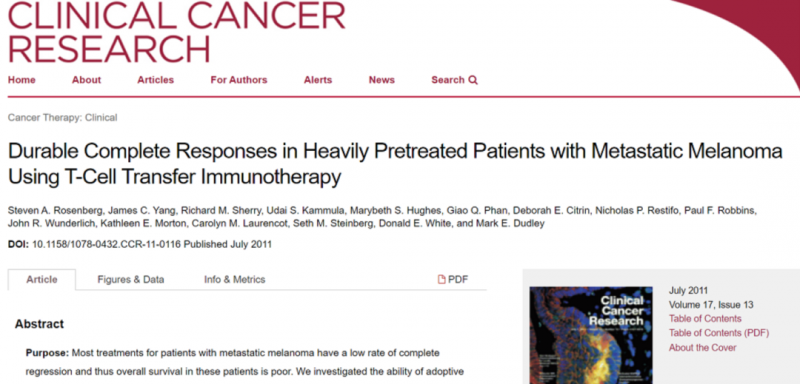 Clinical cancer research杂志发表TIL疗法文章