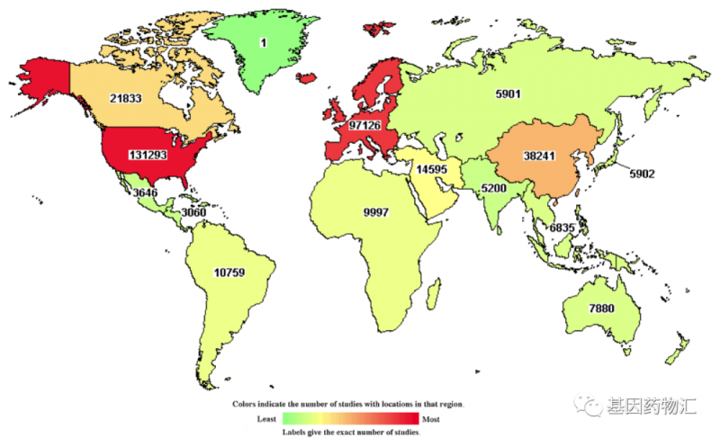 2020年全球临床研究分布图