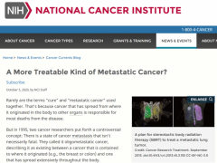 美国癌症研究院:什么是寡转移,癌症肿瘤寡转移治疗,肿瘤寡转移放疗功不可没