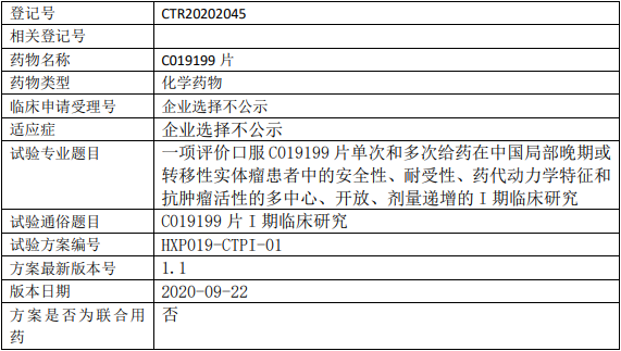 C019199临床试验