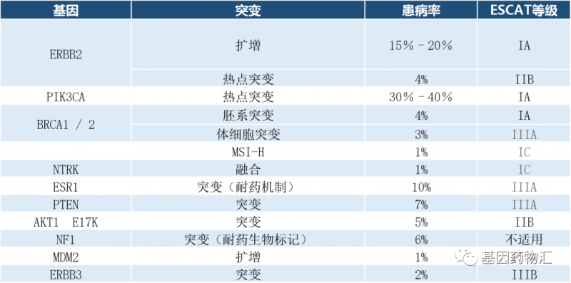 转移性乳腺癌基因突变及概率