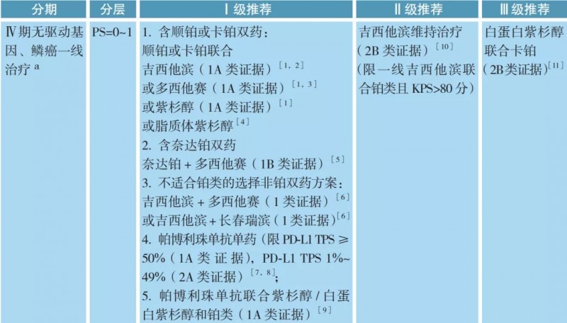 Ⅳ期无驱动基因、鳞癌的治疗方案