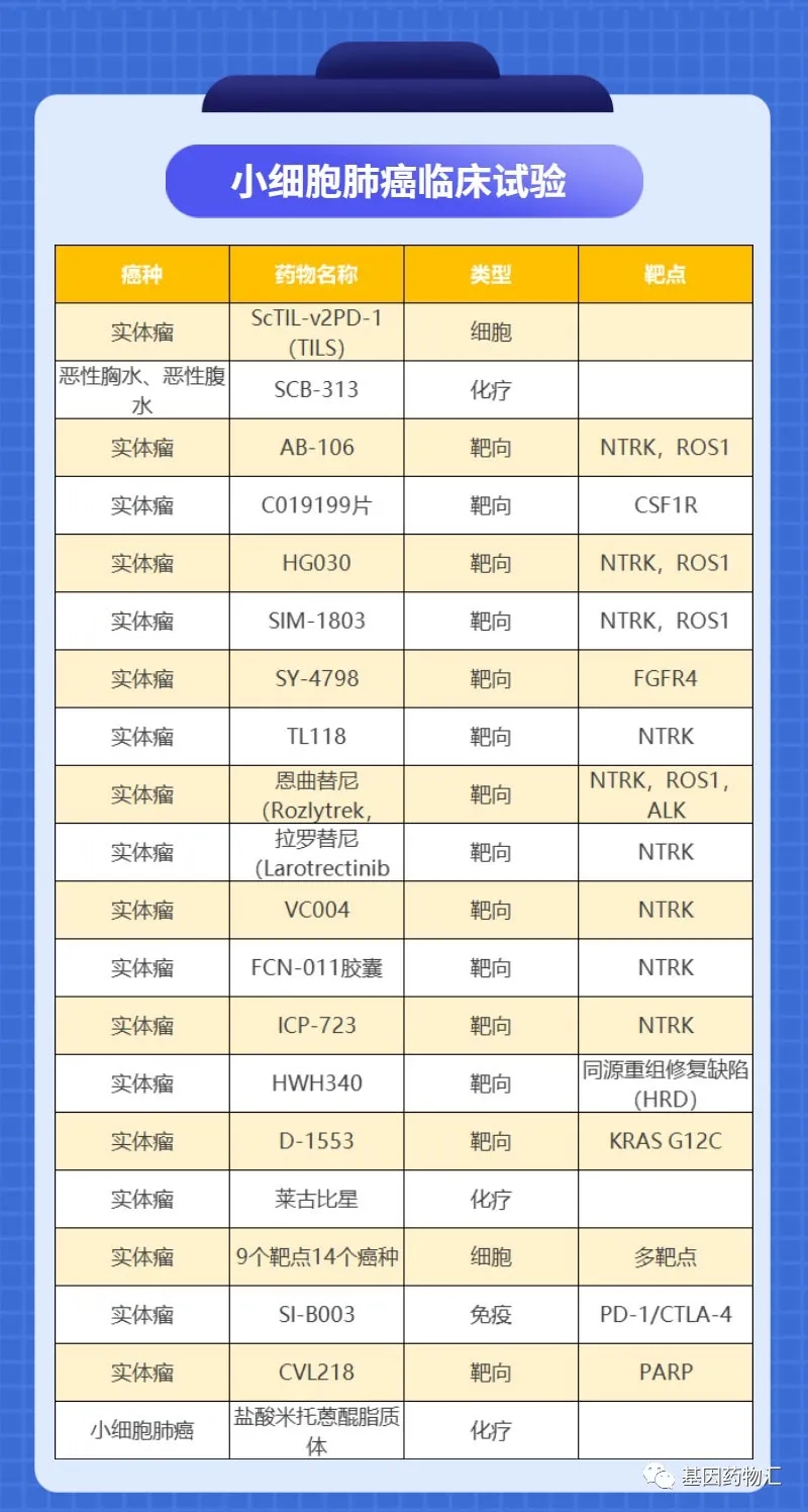 小细胞肺癌临床试验