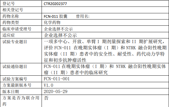 FCN-011临床试验