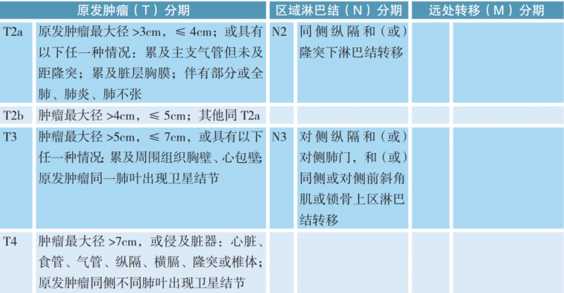 非小细胞肺癌的分期