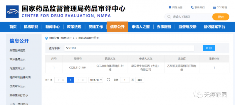 SCG101自体T细胞注射液获批临床试验
