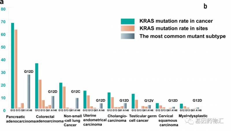各癌种KRAS突变的概率