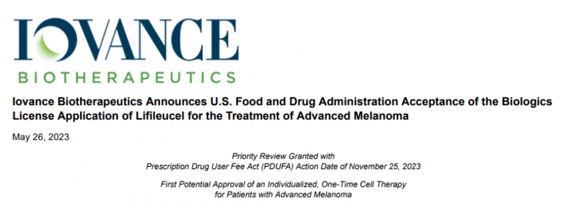 Lifileucel获得加速审批资格