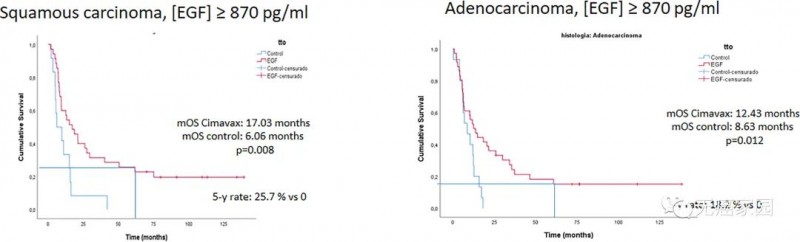 肺鳞癌与肺腺癌患者5年生存率