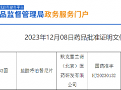 2023年12月8日肺癌新药MET抑制剂盐酸特泊替尼片(Tepmetko)在中国获批上市