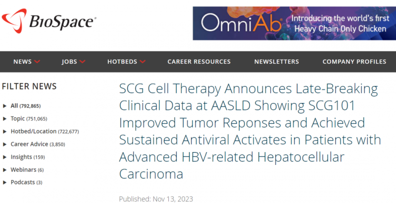 SCG101治疗肝癌的报道