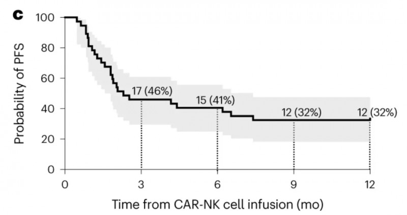 CAR19/IL-15 NK细胞疗法治疗数据