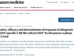 自然医学(Nature):脐血来源的CAR-NK细胞疗法治疗血液肿瘤效果不错
