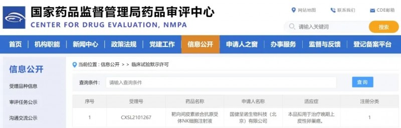 MSLN CAR-NK注射液临床试验在中国获批