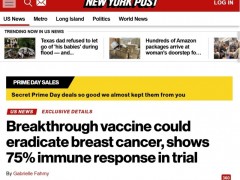  一针唤醒75%强免疫!抗癌疫苗有望根除乳腺癌,横扫胃癌、肺癌、胰腺癌等,超2年未复发