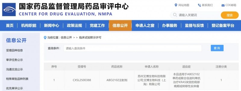 ABO2102临床试验申请获批