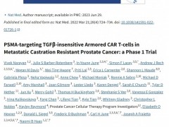 “TGFβ盔甲式” CAR-T细胞疗法治疗前列腺癌，助力肿瘤消退，中位生存超15个月