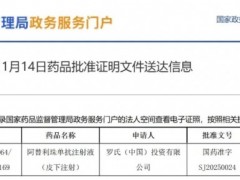2025年11月14日国家药监局批准阿替利珠单抗注射液(Atezolizumab、Tecentriq)皮下注射剂上市