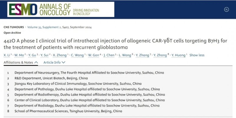 ESMO大会报道CAR-γδT细胞疗法