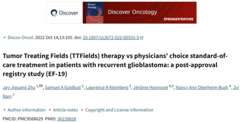 Discov Oncol杂志报道电场治疗胶质母细胞瘤