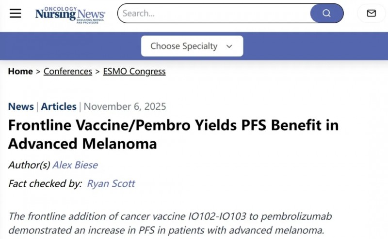 IGV-001治疗黑色素瘤的报道