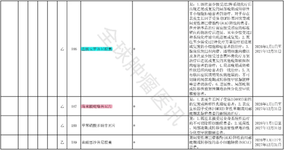 2025年版医保目录协议期内谈判西药部分
