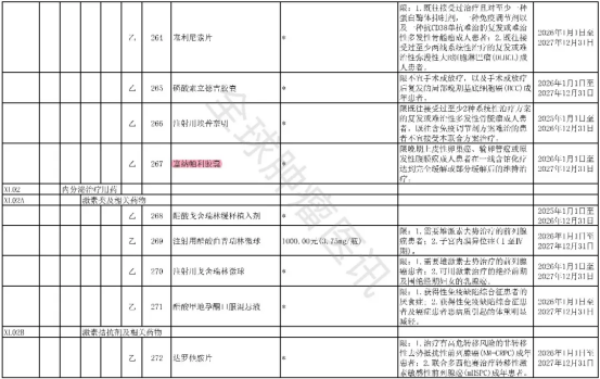 2025年版医保目录协议期内谈判西药部分