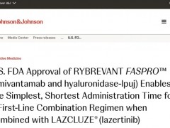 2025年12月18日FDA批准阿米万他单抗(Rybrevant Faspro)用于治疗携带EGFR突变的非小细胞肺癌